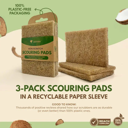 Eco Friendly Coconut Sponges - 3 Pack