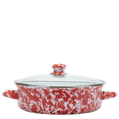 Golden Rabbit Enamelware Swirl Sm Saute Pan: Solid White