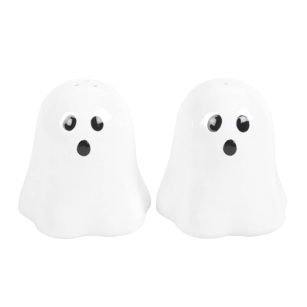 Scary Halloween Ghosts Ceramic Salt & Pepper Shakers Set