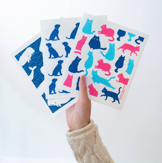 Blue Dogs Swedish Dishcloth - Reusable Sponge Cloth