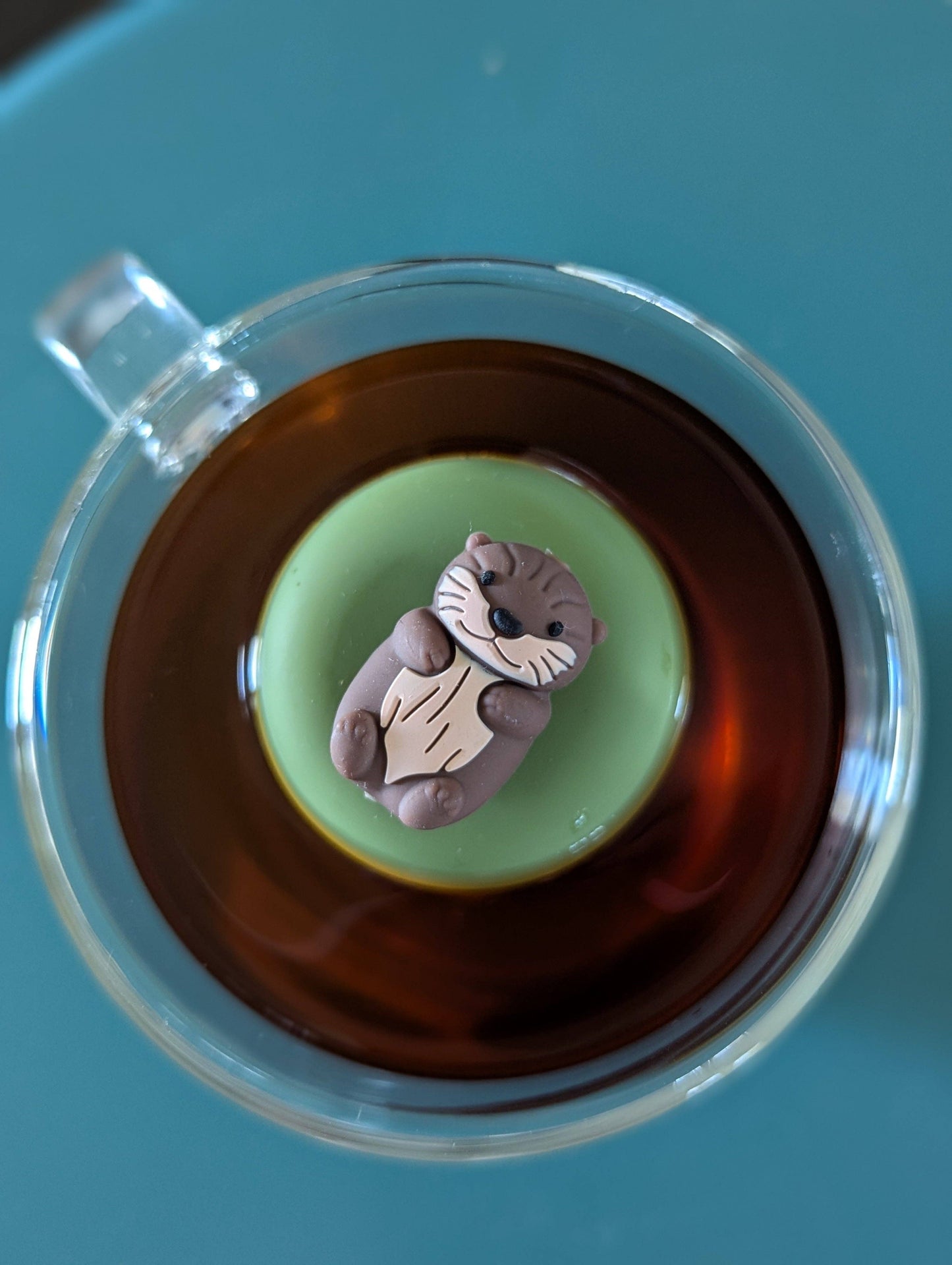 Otter | Floating Tea Infuser | Green Base | Brown Otter