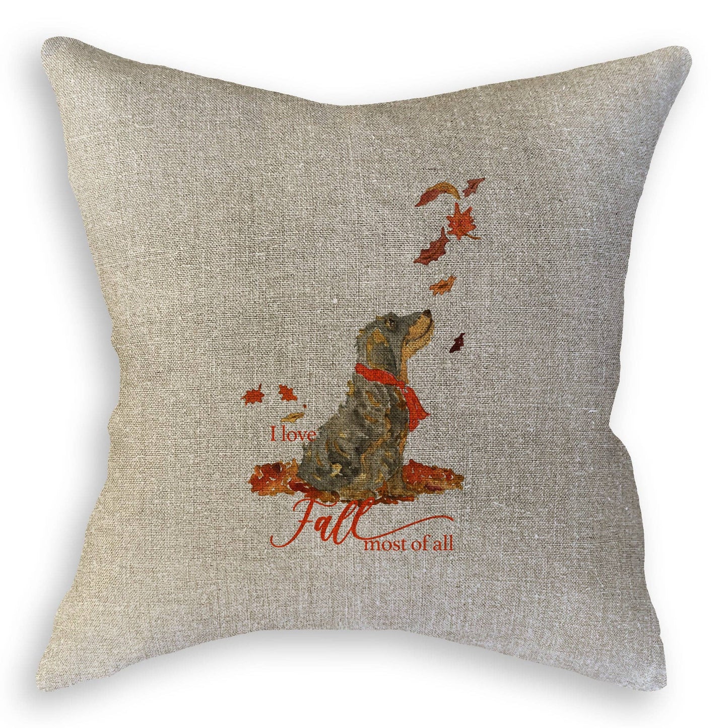 I Love Fall Dog: Dishtowel / Remove Words / -