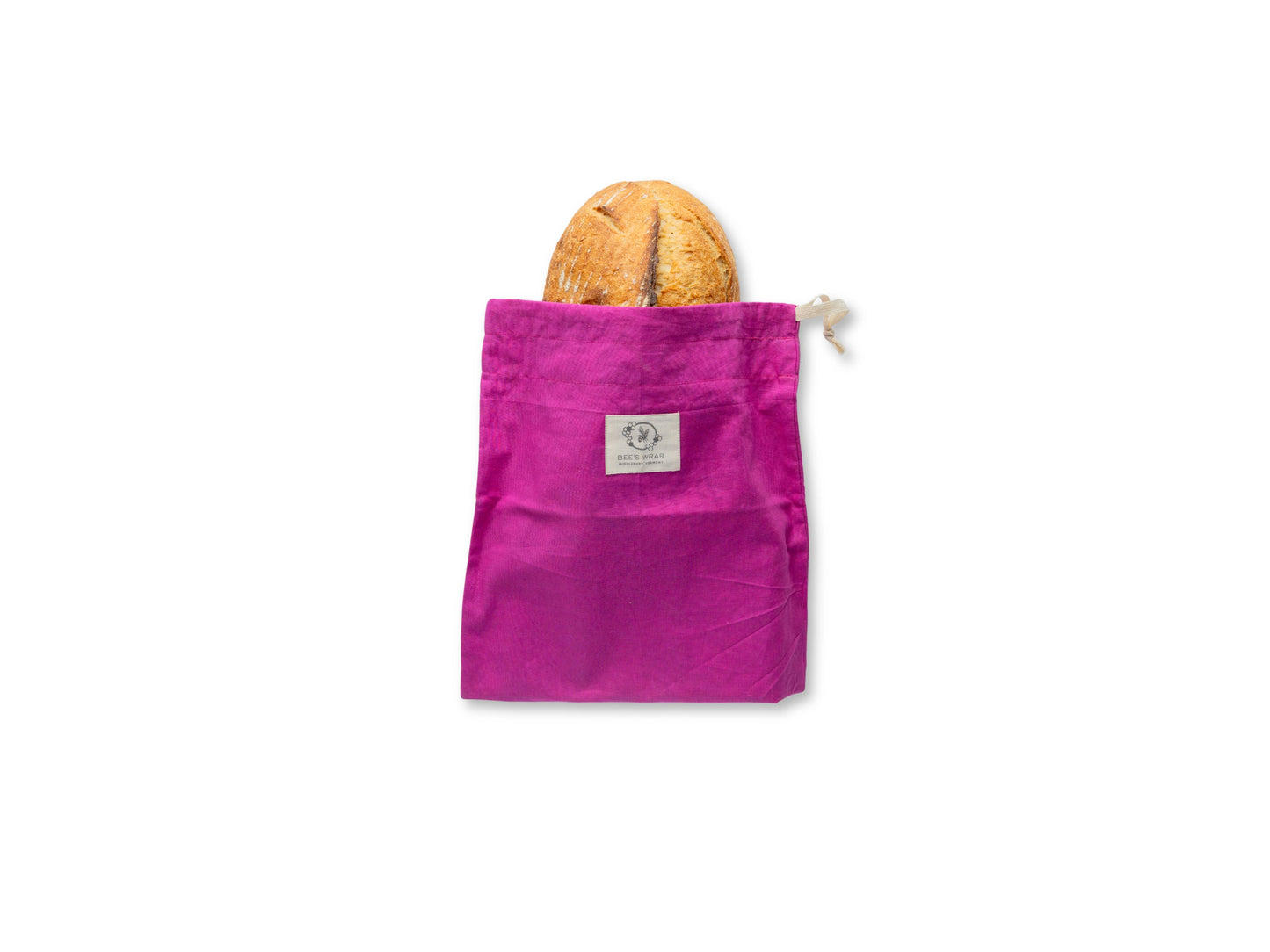 Bees Wrap Reusable Beeswax Lined Artisan Bread Bag - Magenta