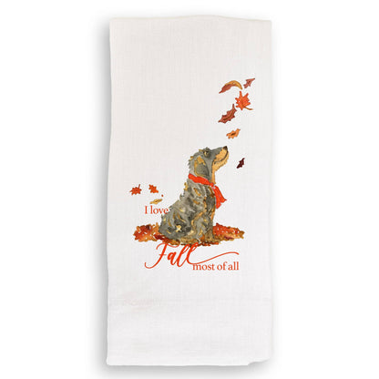 I Love Fall Dog: Dishtowel / Remove Words / -