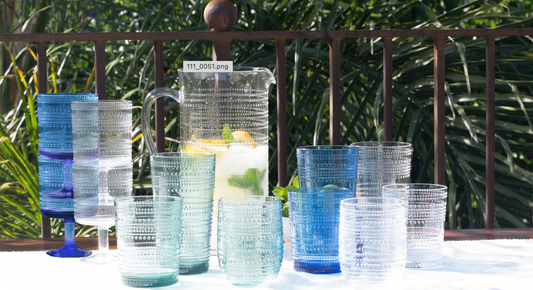Beaded Tall Tumbler Shatterproof Premium Plastic Drinkware: Clear