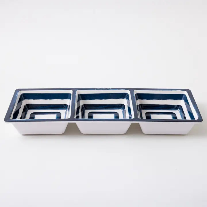 Coastal Stripe Sectioned Tray