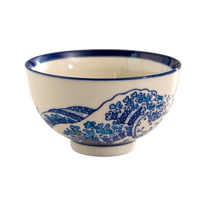 Great Wave Porcelain Rice Bowl – 4.5 in. Round, 10 oz