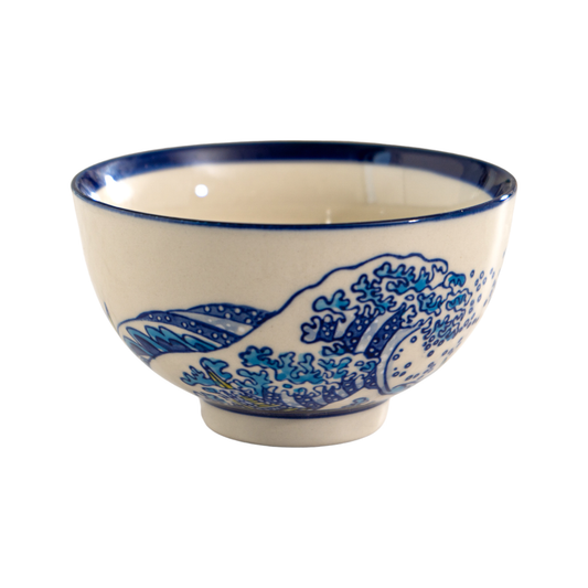 Great Wave Porcelain Rice Bowl – 4.5 in. Round, 10 oz