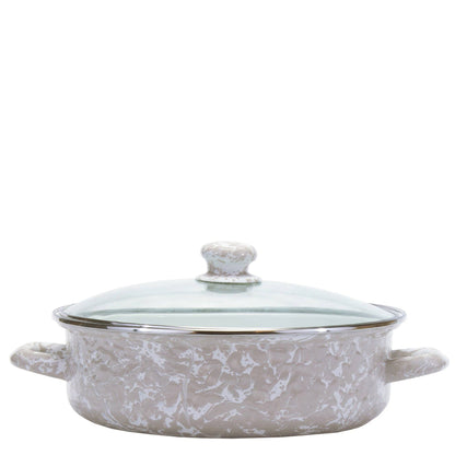 Golden Rabbit Enamelware Swirl Sm Saute Pan: Solid White