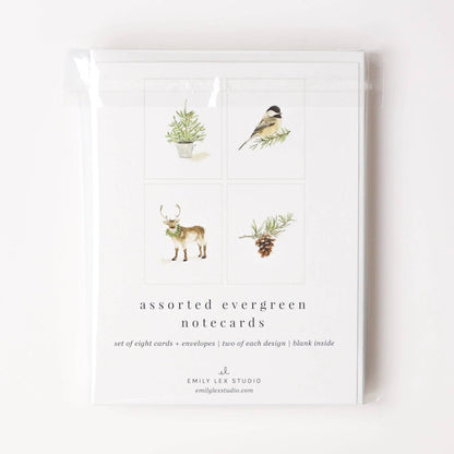 Evergreen Christmas assorted notecard set