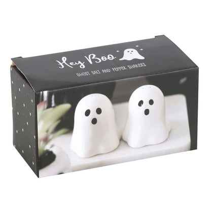 Scary Halloween Ghosts Ceramic Salt & Pepper Shakers Set