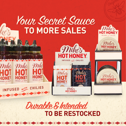 Counter Display + 12 Mike's Hot Honey Squeeze Bottles