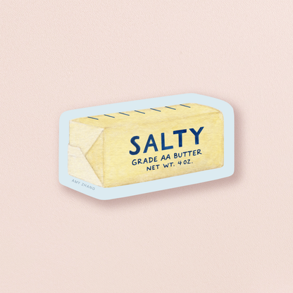 Salty Butter Stick — Sassy Food Pun Vinyl Sticker