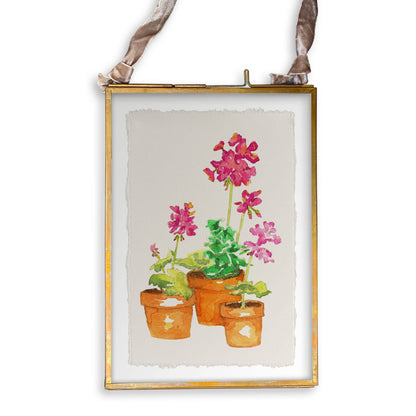 Pink Geranium: Dishtowel / -