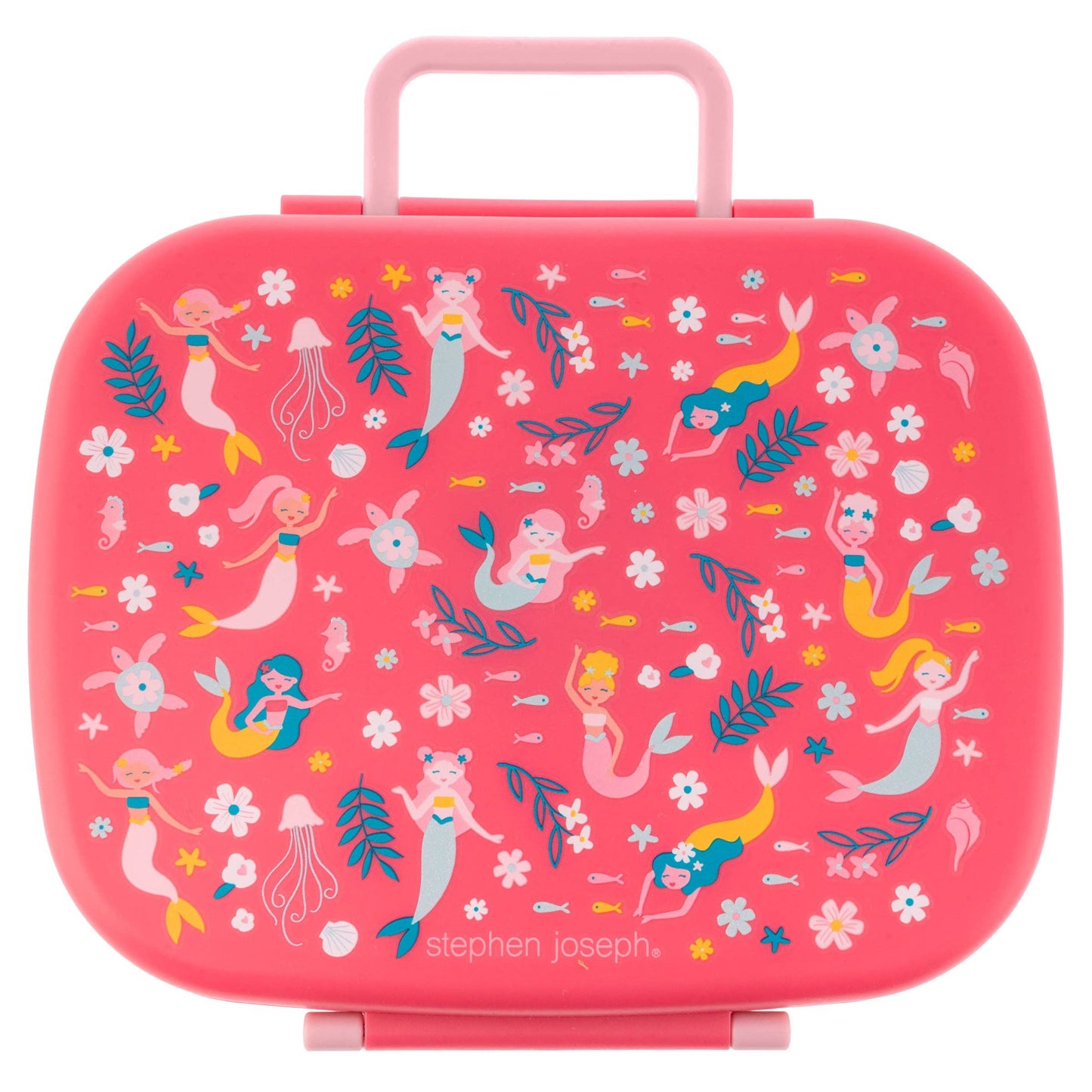 Bento Box with Removable Tray: Turquoise Floral