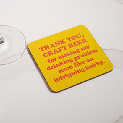 Funny Wine Coaster - Thank you craft beer