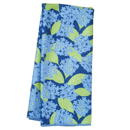 Anywhere Towel Reversible - KN Hydrangea Garden: Navy