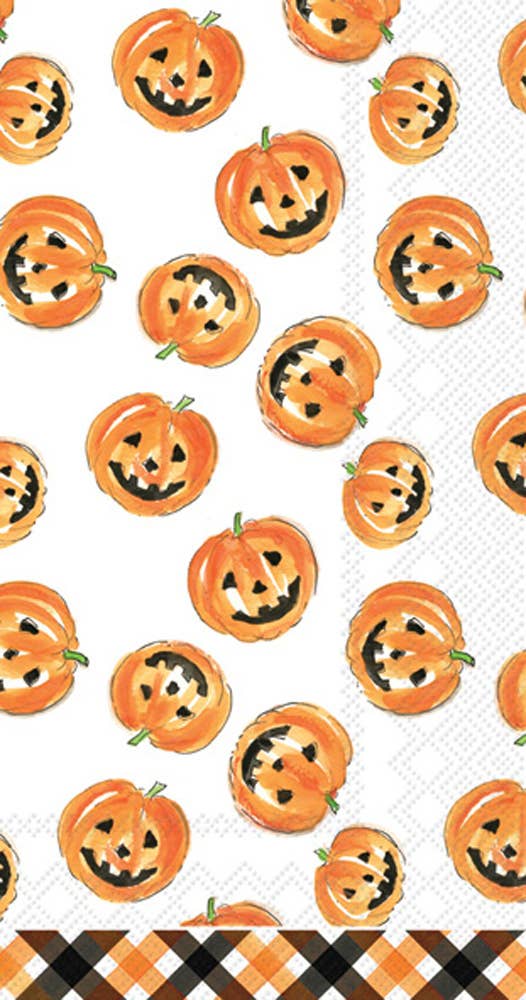Paper Guest Towels 16 count Pumpkin Faces Halloween