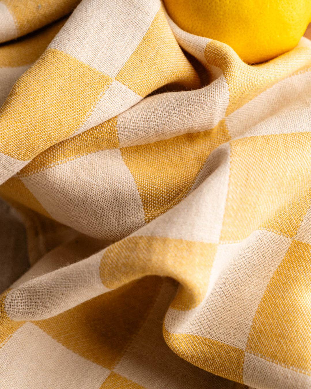 Lemon Hand-Stitched  Tea Towel Set
