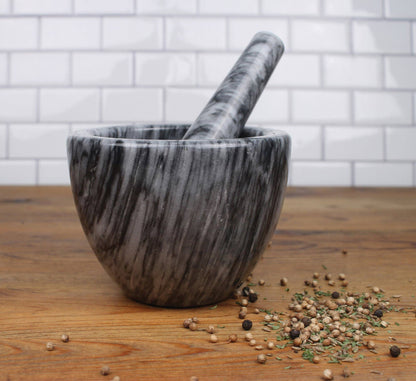 Marble Mortar & Pestle - Gray