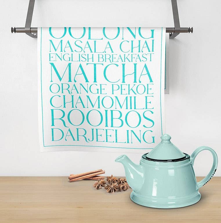 Enamel Look Teapot, 9"L (32oz) - 1045: Blue