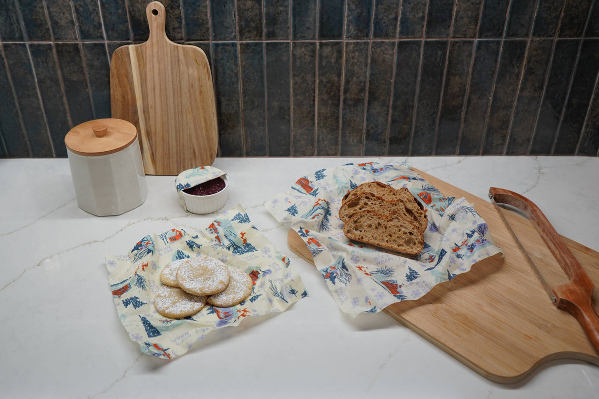 Bees Wrap Holiday 3 Pack Reusable Beeswax Wrap - Snow Day