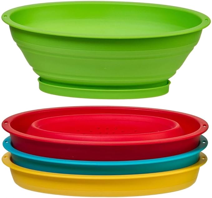 Oval Collapsible Colander - Light Blue