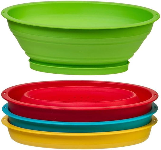 Oval Collapsible Colander - Light Blue