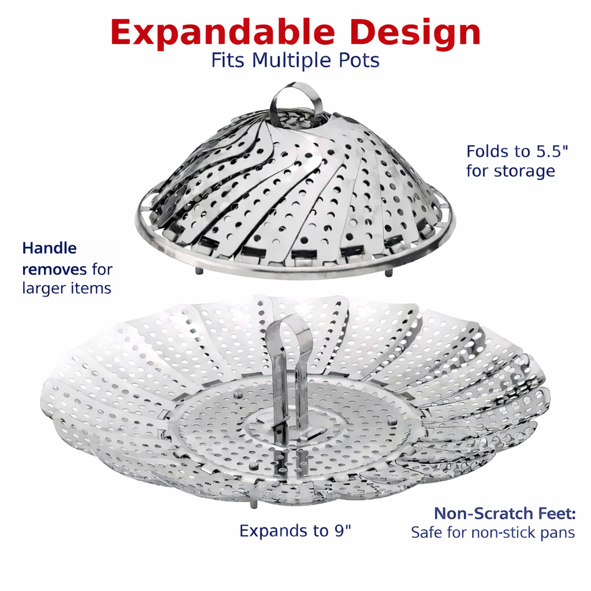 HIC Kitchen Collapsible Steamer Basket