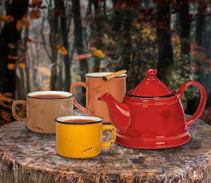 Enamel Look Teapot, 9"L (32oz) - 1045: Pink