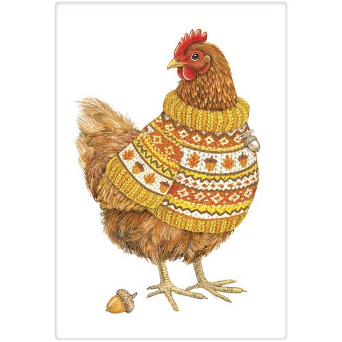 Fall Sweater Chicken Bagged Towel