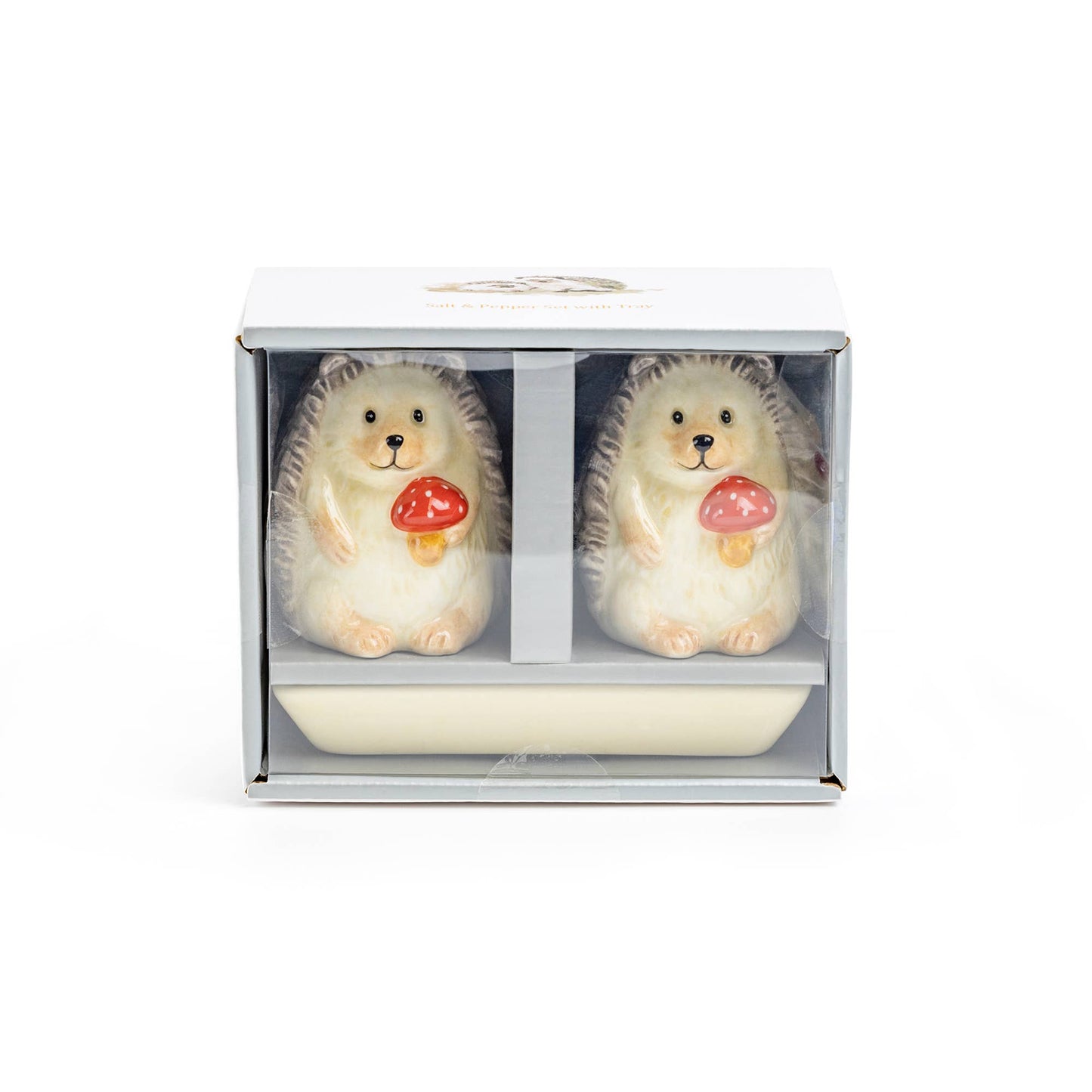 Gift Boxed Hedgehog Figurine Salt and Pepper Shaker Set