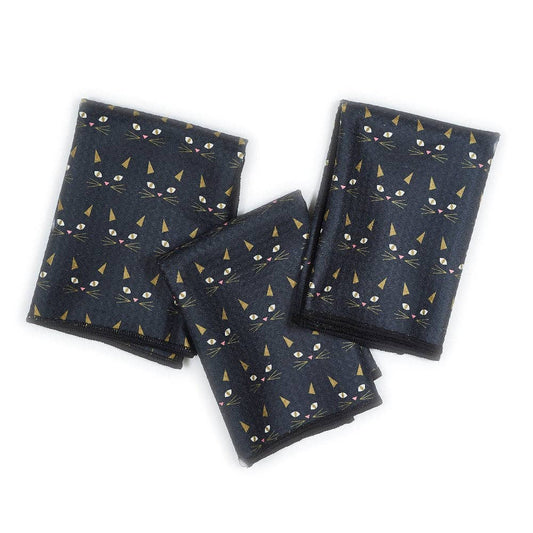 Mighty Mini Towel (Set of 3) Reversible - HJ Black Cat: Olive