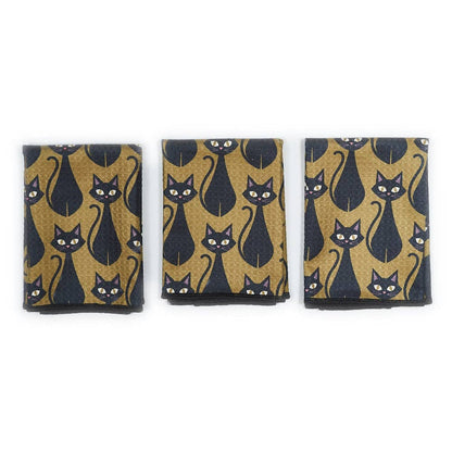 Mighty Mini Towel (Set of 3) Reversible - HJ Black Cat: Olive
