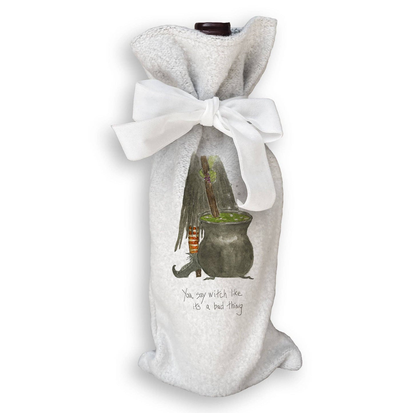 Witch Stirring Pot: Dishtowel / Remove Words / -