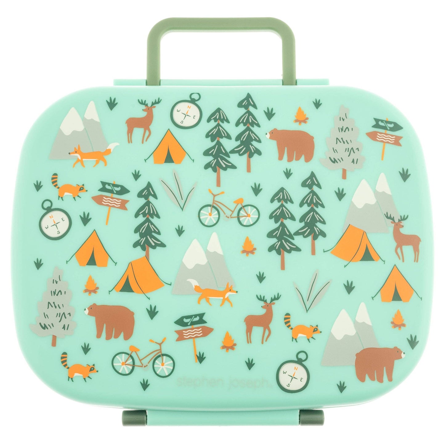 Bento Box with Removable Tray: Turquoise Floral