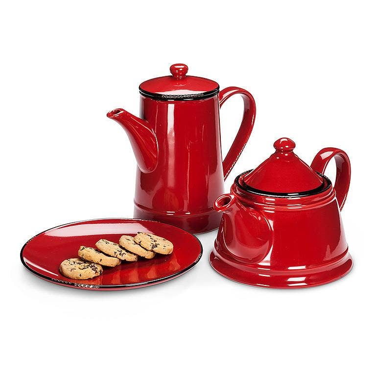 Enamel Look Teapot, 9"L (32oz) - 1045: Blue