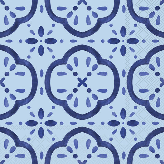 Paper Cocktail Napkins 20 Ct Amalfi Cucina Blue