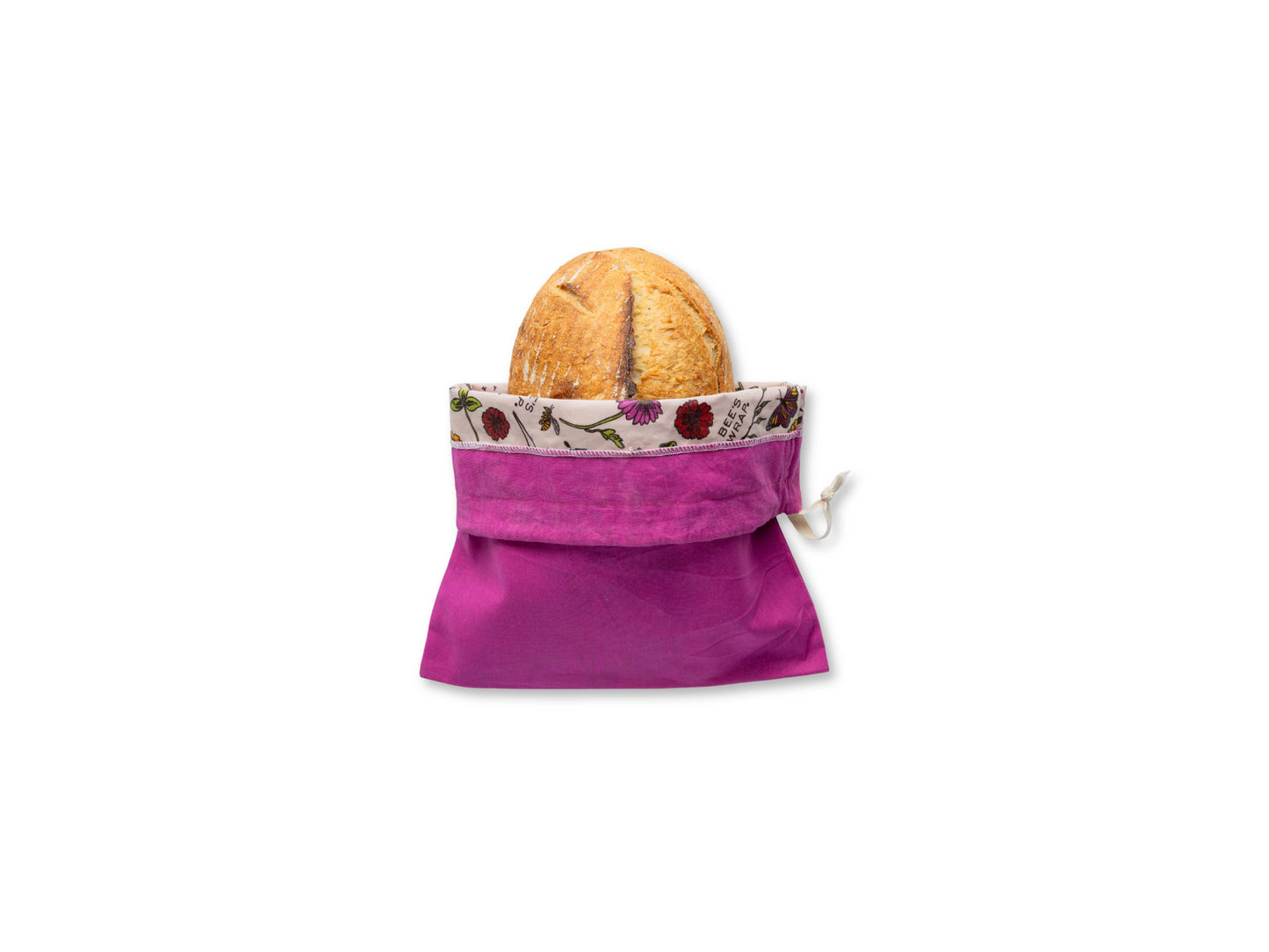 Bees Wrap Reusable Beeswax Lined Artisan Bread Bag - Magenta