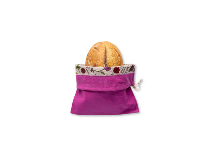 Bees Wrap Reusable Beeswax Lined Artisan Bread Bag - Magenta