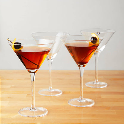 Manhattan Stemmed Glass Martini Cocktail Glasses Set of 4