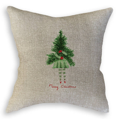 Lady with Christmas Tree: Dishtowel / Keep Words / -