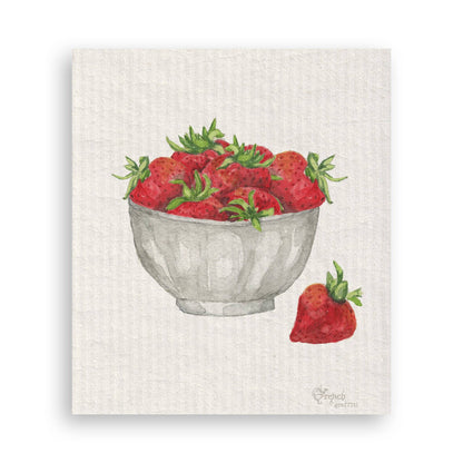 Strawberry Bowl: Dishtowel / -