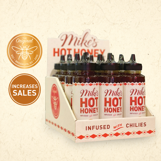 Counter Display + 12 Mike's Hot Honey Squeeze Bottles