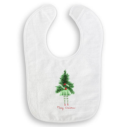 Lady with Christmas Tree: Dishtowel / Keep Words / -