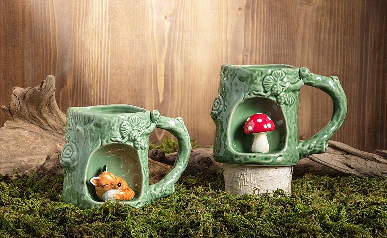 Nature Inspired Mug with Alcove-4"H(11oz): Mushroom