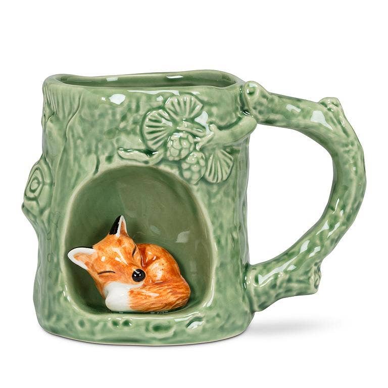 Tree Look Mug with Fox-4"H(12oz)