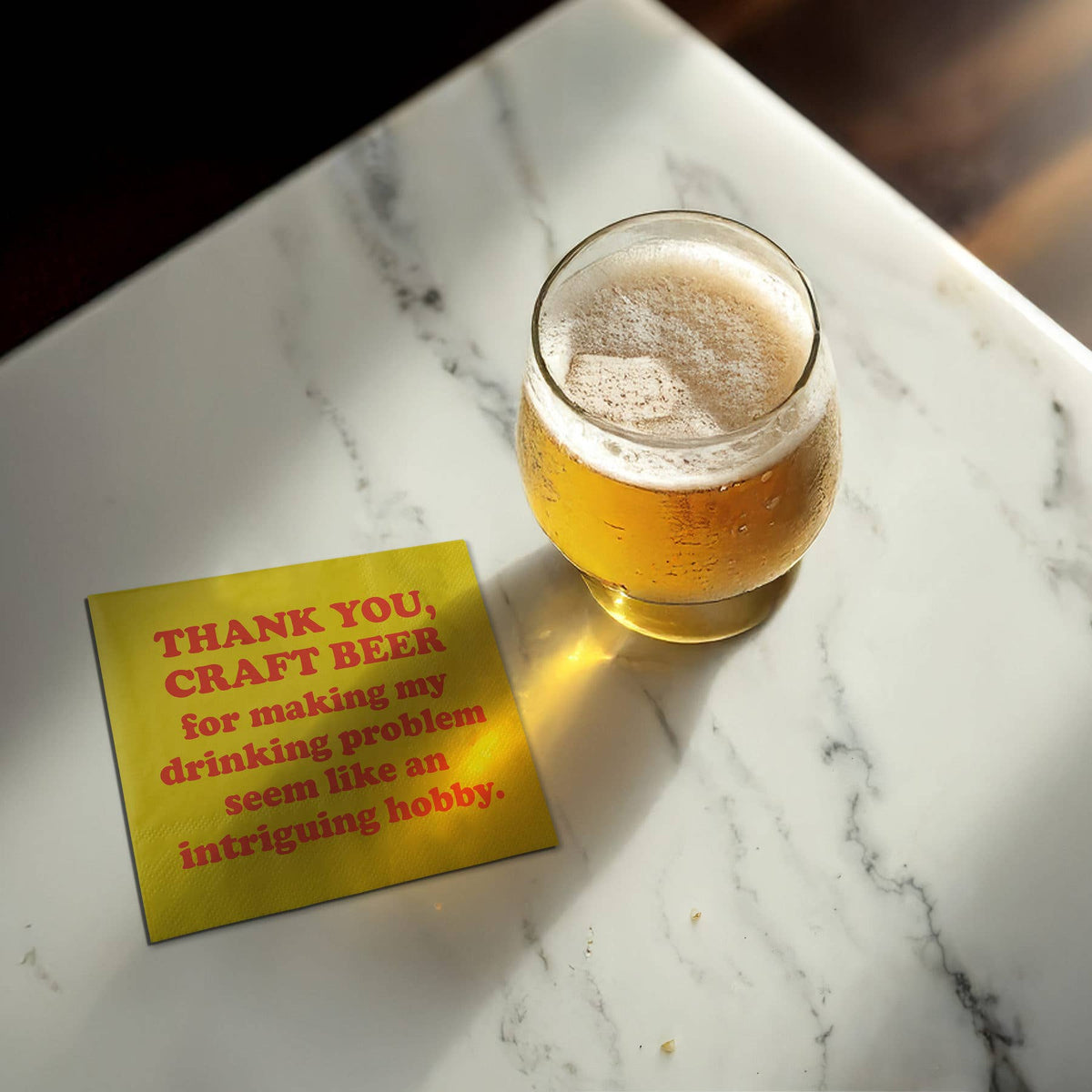 Funny Cocktail Napkins - Thank you craft beer