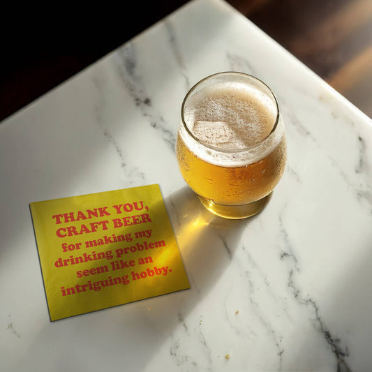 Funny Cocktail Napkins - Thank you craft beer
