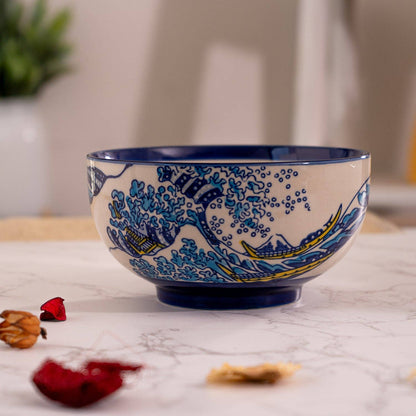 Great Wave Porcelain Medium Bowl – 6.5 in. Round, 22 oz